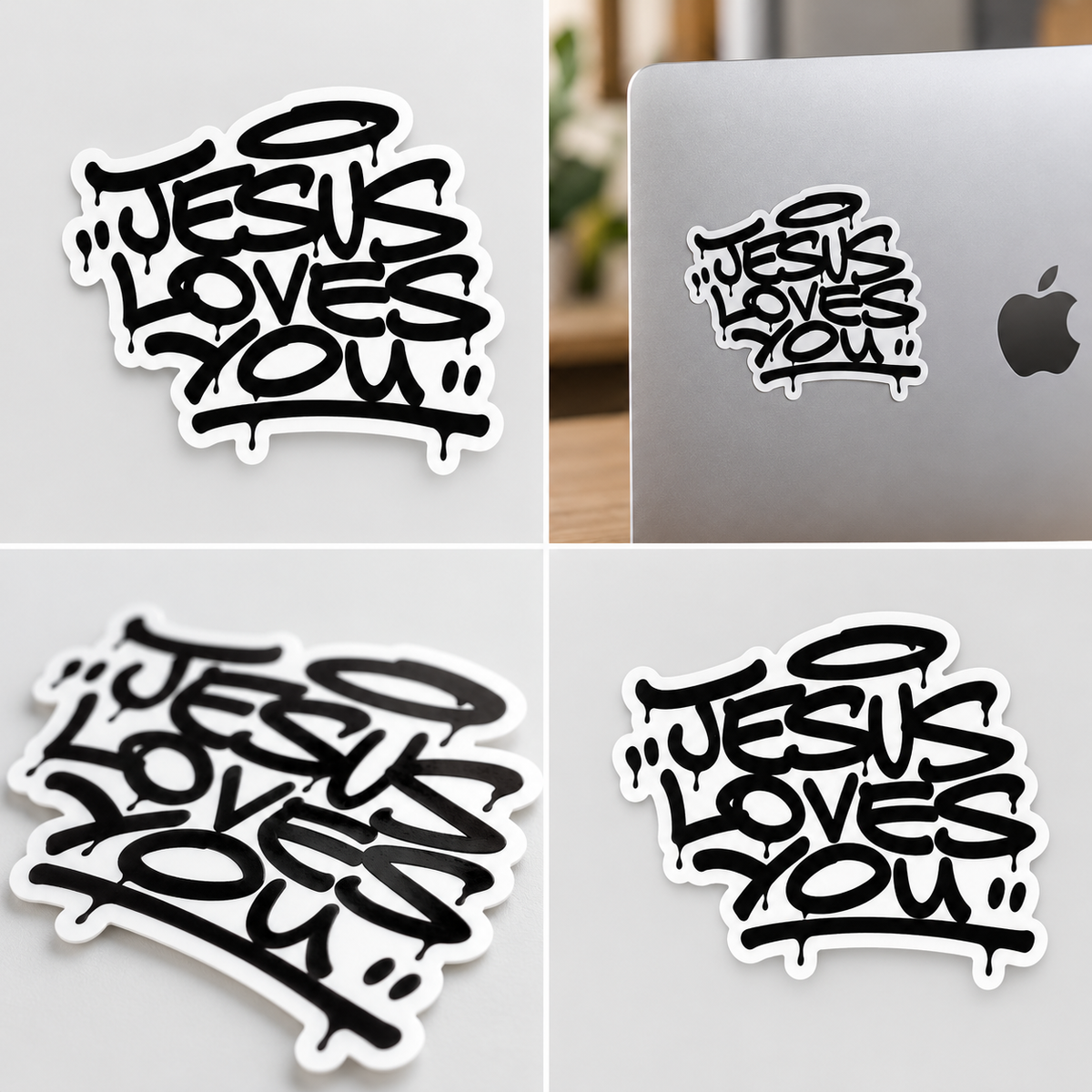 Sticker graffiti Jesus Loves You