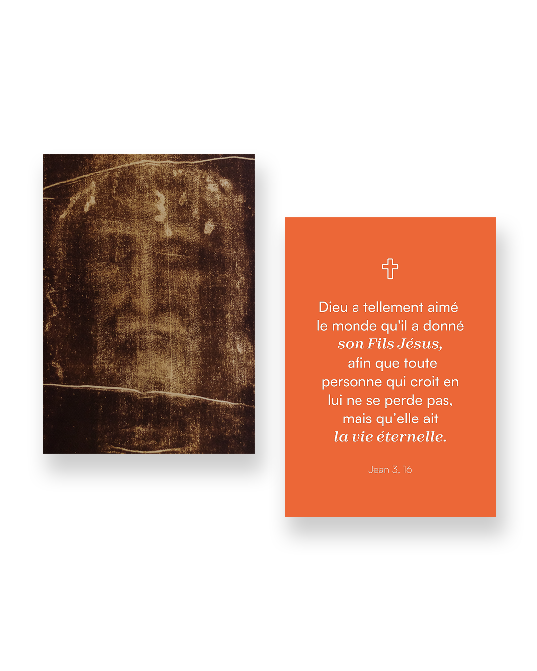 Carte Saint Suaire + Jean 3,16