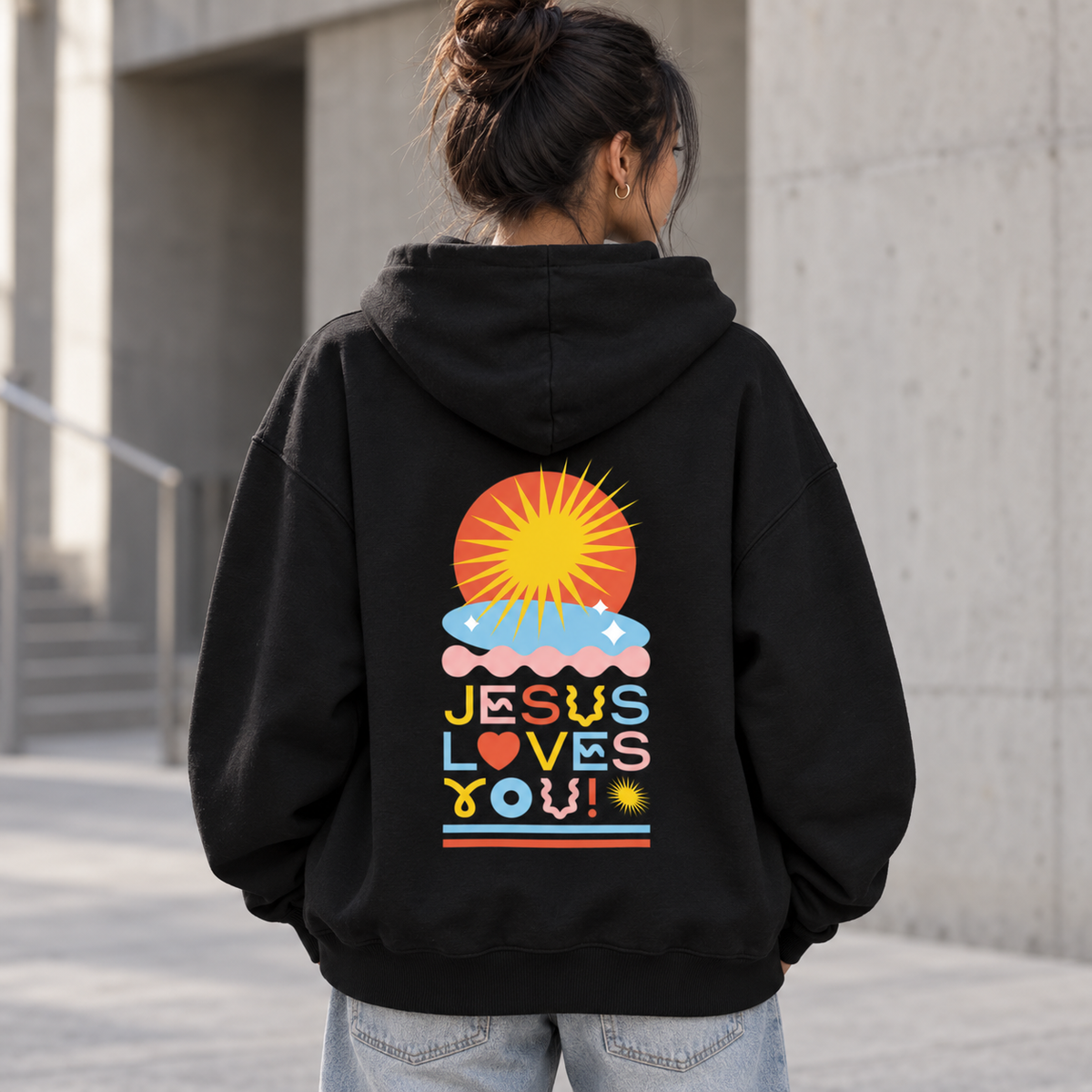 Jesus Loves You - Hoodie unisexe Oversize