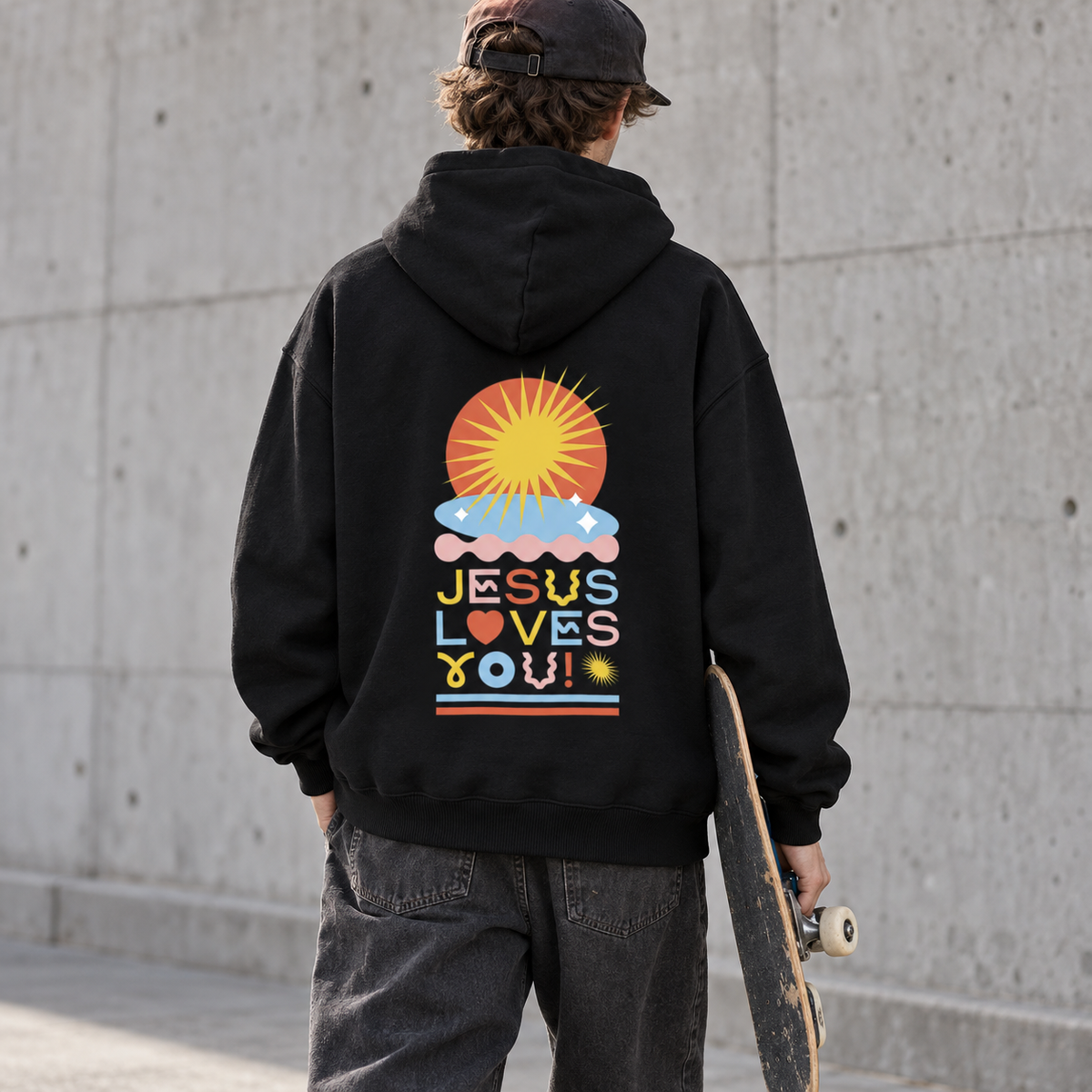 Jesus Loves You - Hoodie unisexe Oversize