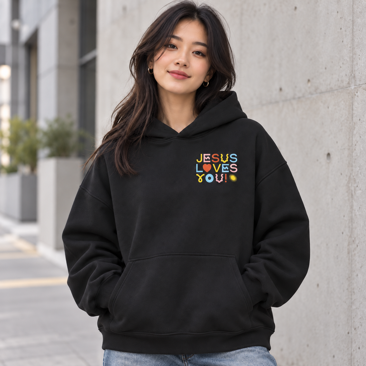 Jesus Loves You - Hoodie unisexe Oversize