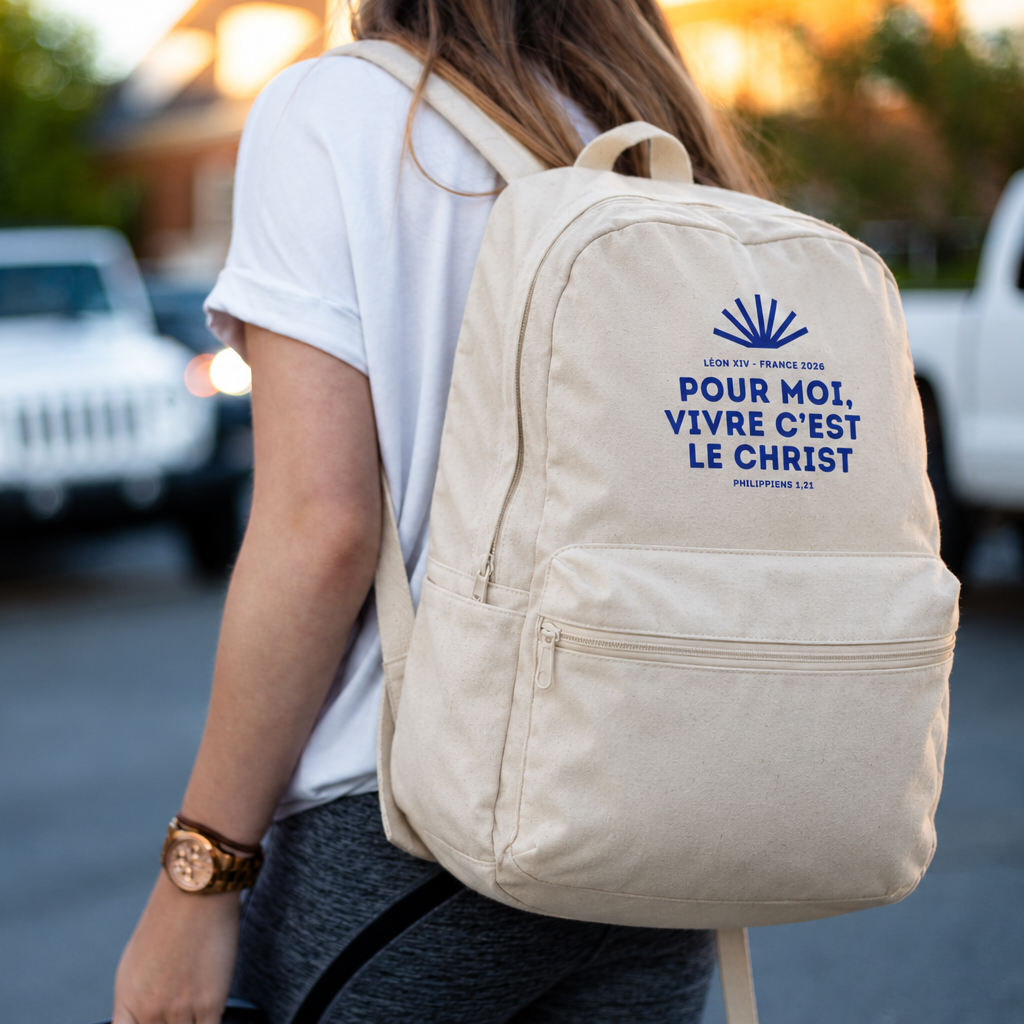 Sac à dos Pape Léon XIV "Pour moi, vivre c'est le Christ"