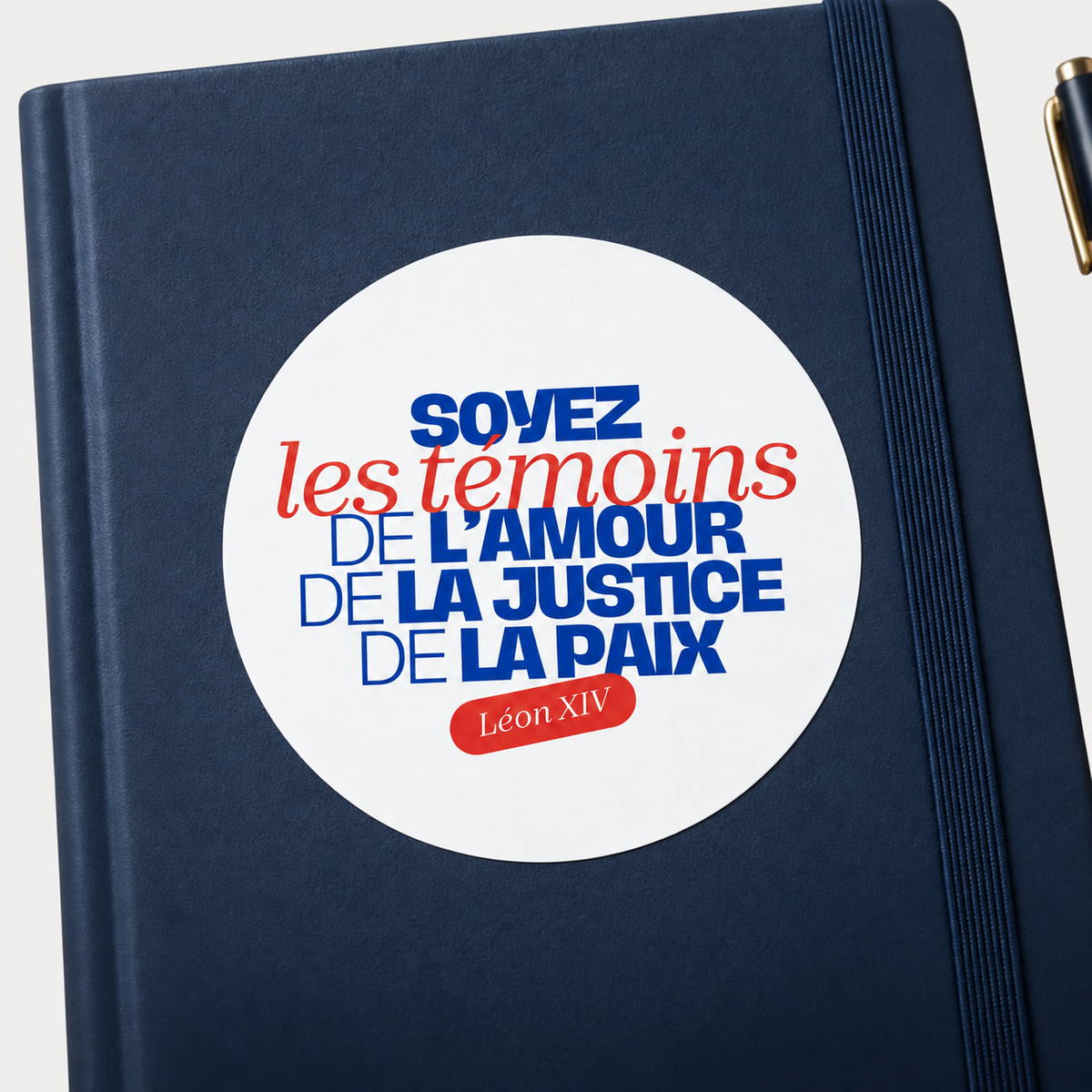 Sticker 3 tailles Pape Léon XIV "Soyez des témoins !"