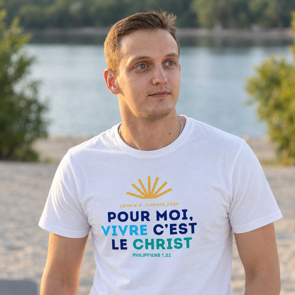 Léon XIV "Pour moi, vivre c'est le Christ" - T-shirt H/F