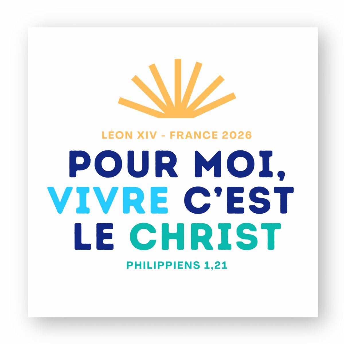 Chaussettes Pape Léon XIV "Pour moi, vivre c'est le Christ"  - carre