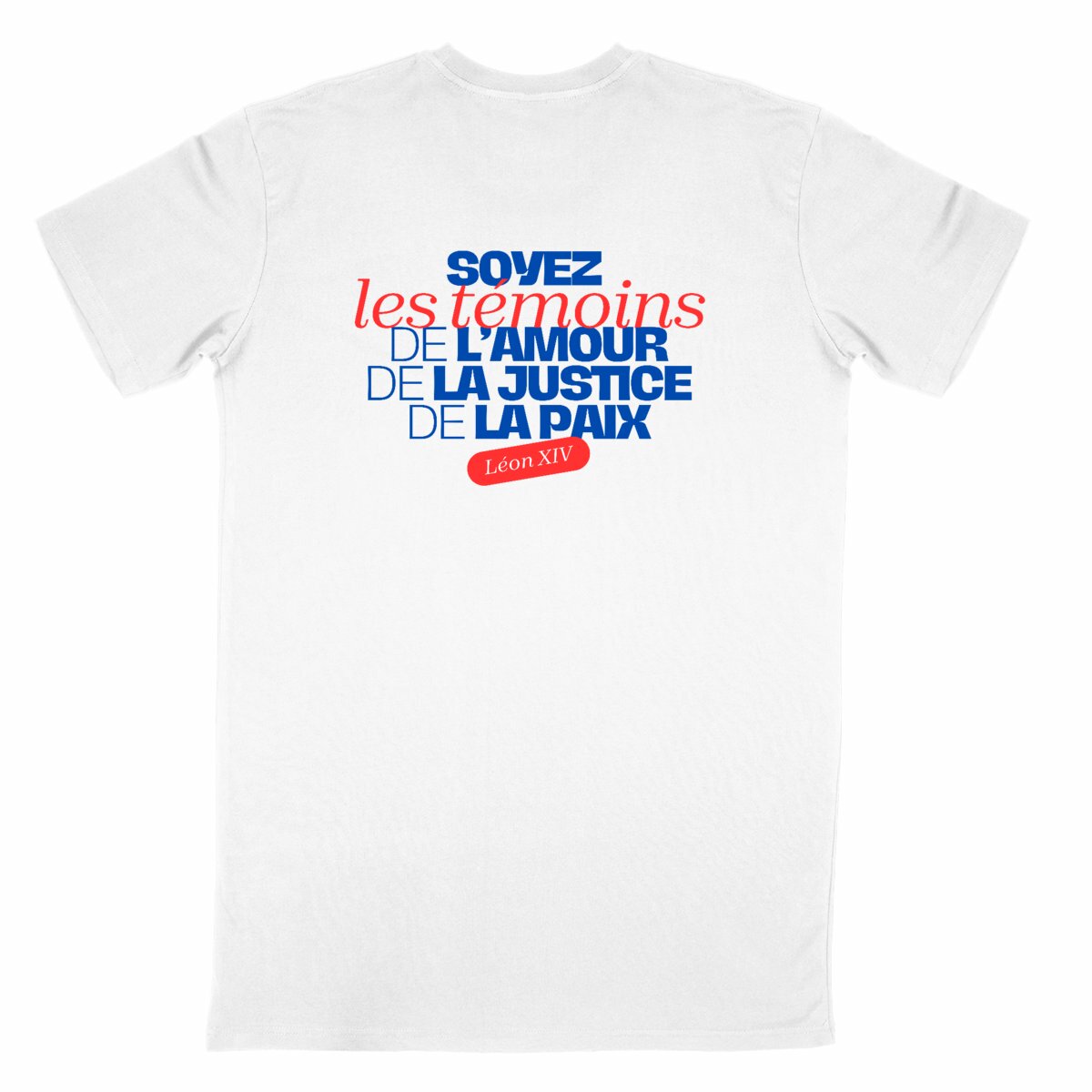 T-shirt Pape Léon XIV "Soyez des témoins !" - dos_blanc