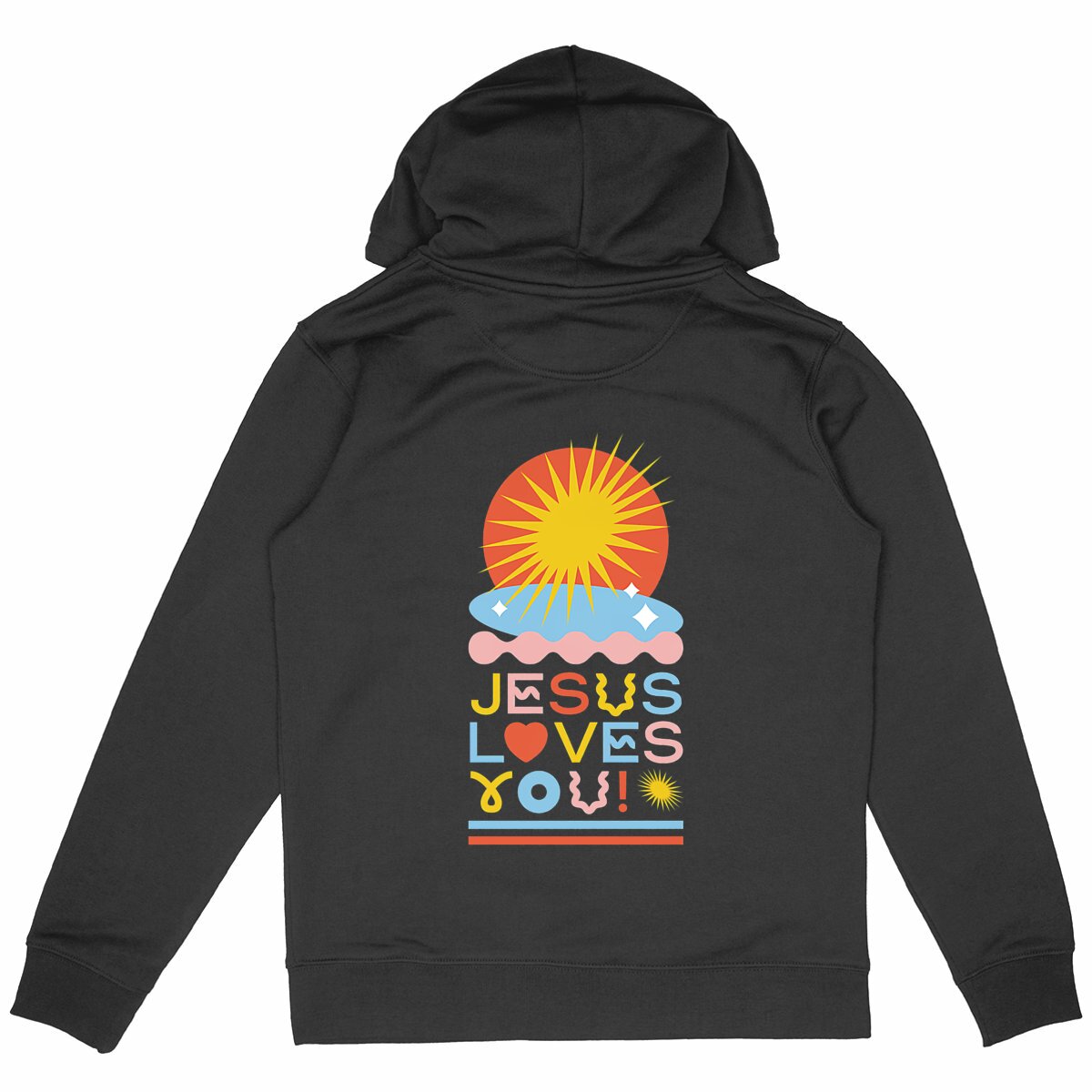 Jesus Loves You - Sweat H/F - dos_noir