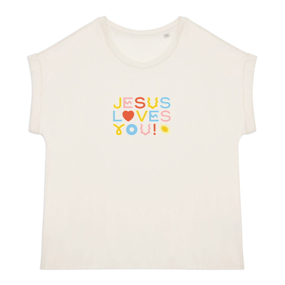 Jesus Loves You - T-shirt femme manches à revers - face_0
