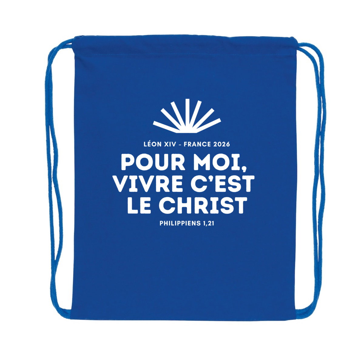 Sac à cordelettes Pape Léon XIV "Pour moi, vivre c'est le Christ" - face_0
