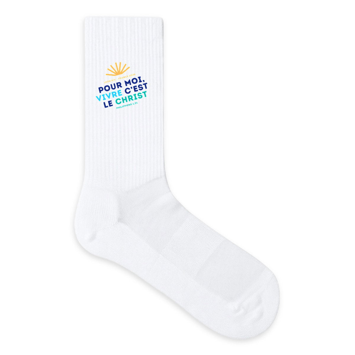 Chaussettes Pape Léon XIV "Pour moi, vivre c'est le Christ"  - face_0