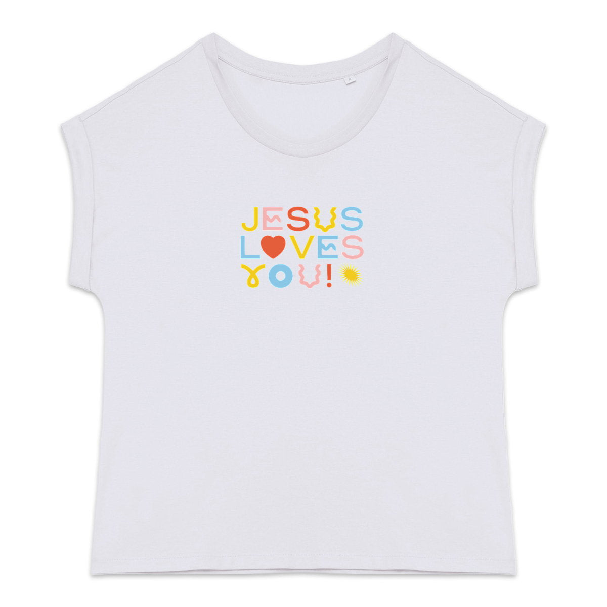 Jesus Loves You - T-shirt femme manches à revers - face_1