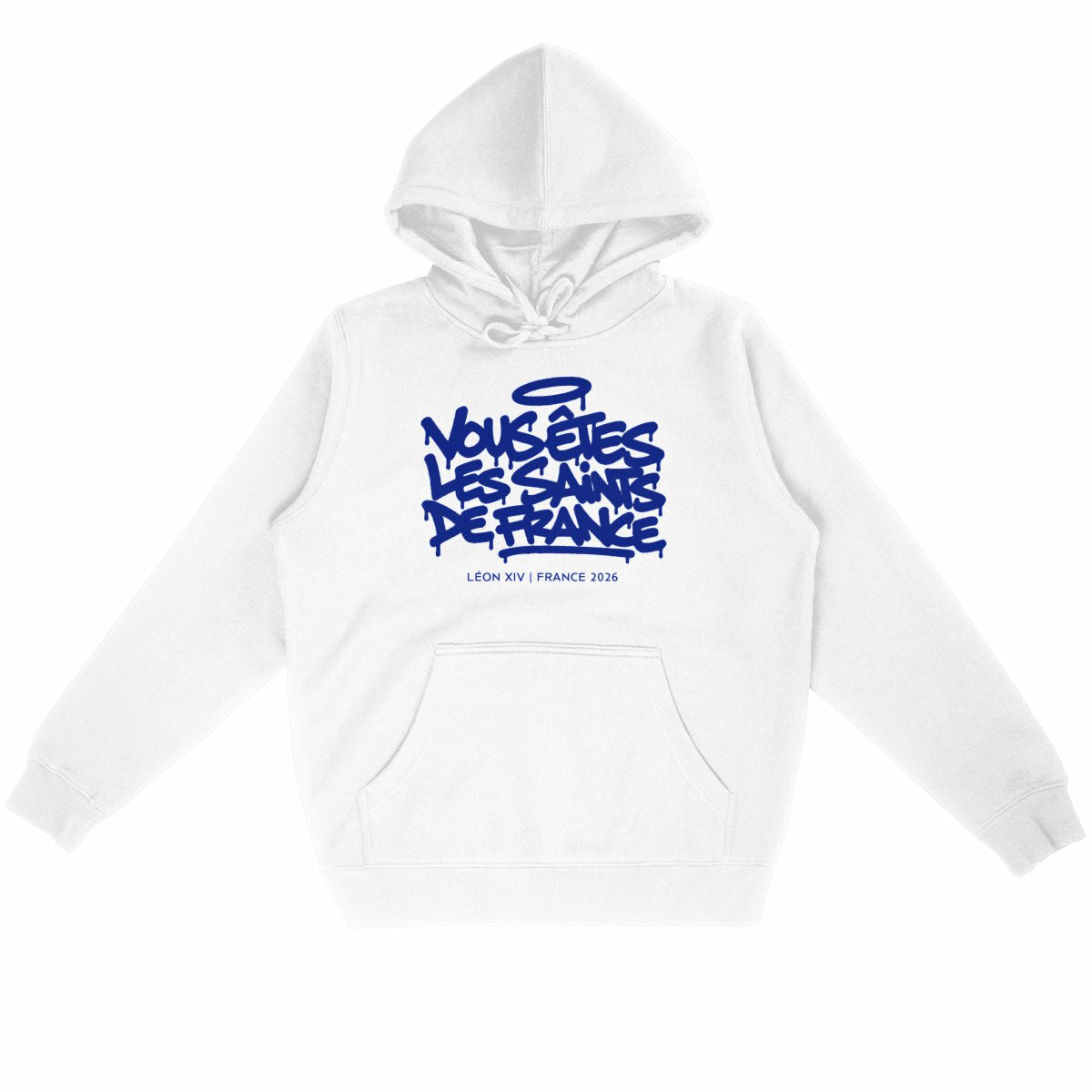 Léon XIV : "Vous êtes les saints de France" - Hoodie blanc - face_blanc