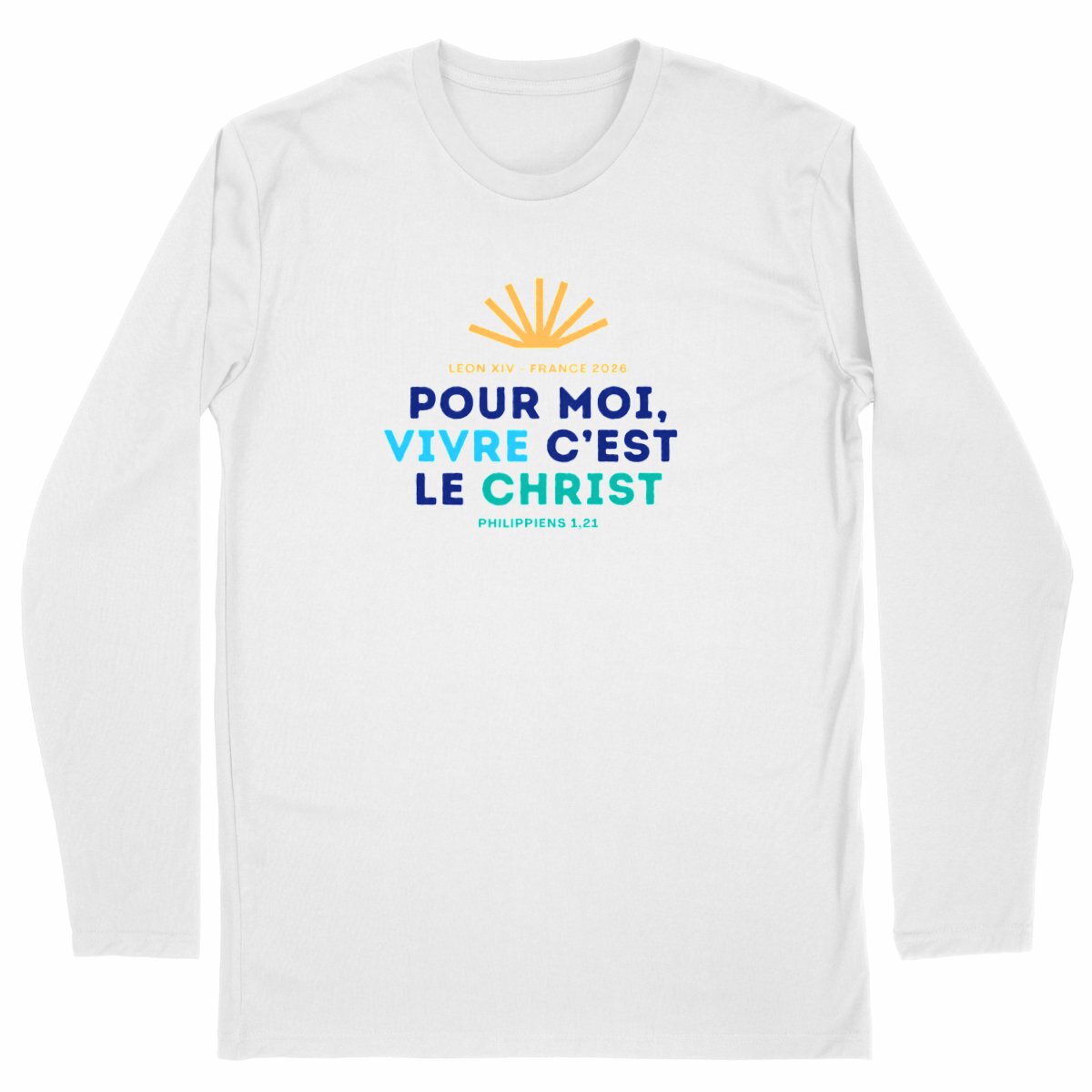 T-shirt Homme Pape Léon XIV "Pour moi, vivre c'est le Christ" - face_blanc