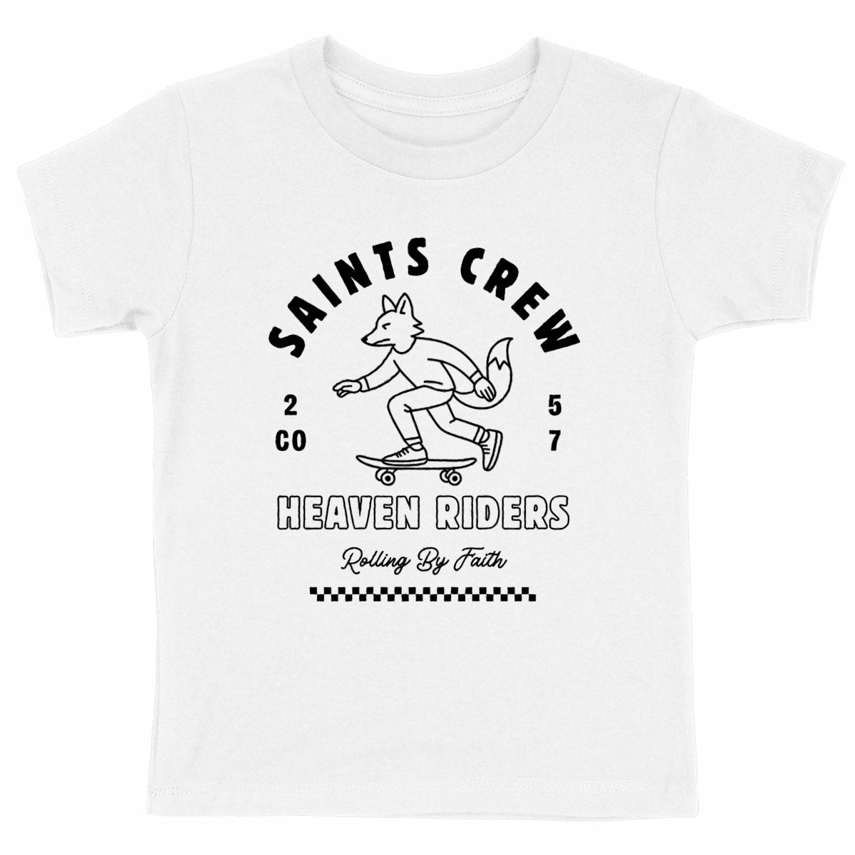 Saints crew - T-shirt coton bio - face_blanc