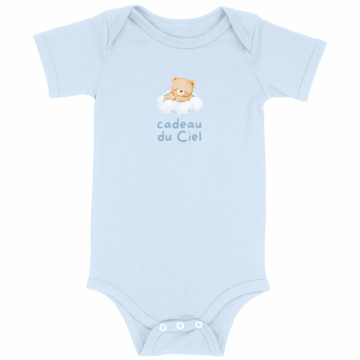 Cadeau du Ciel - Body coton bio - face_bleu