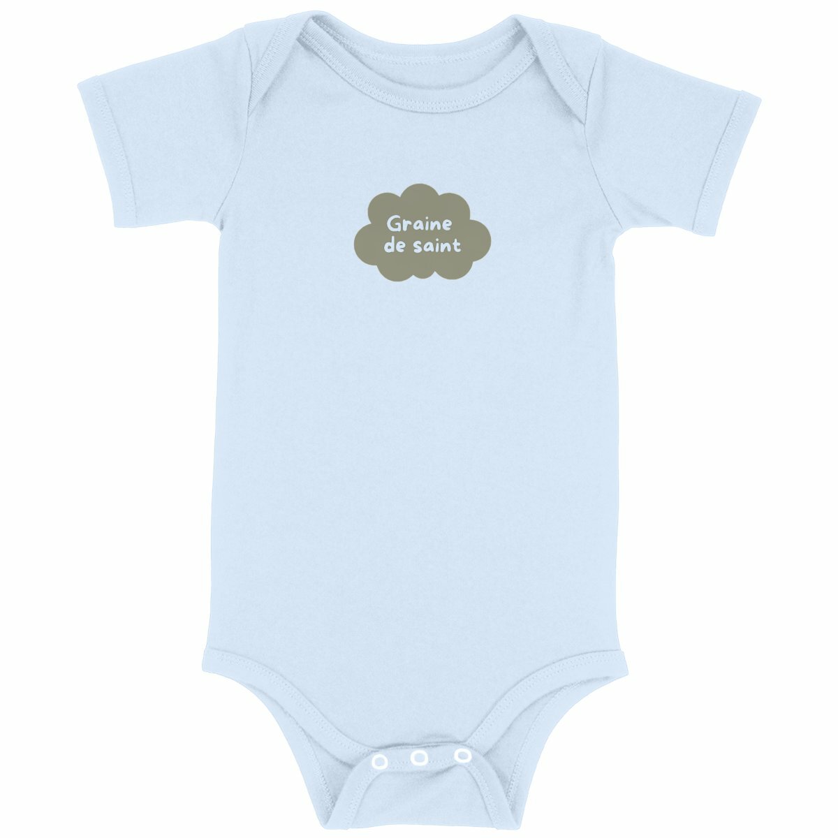 Graine de saint - Body coton bio - face_bleu