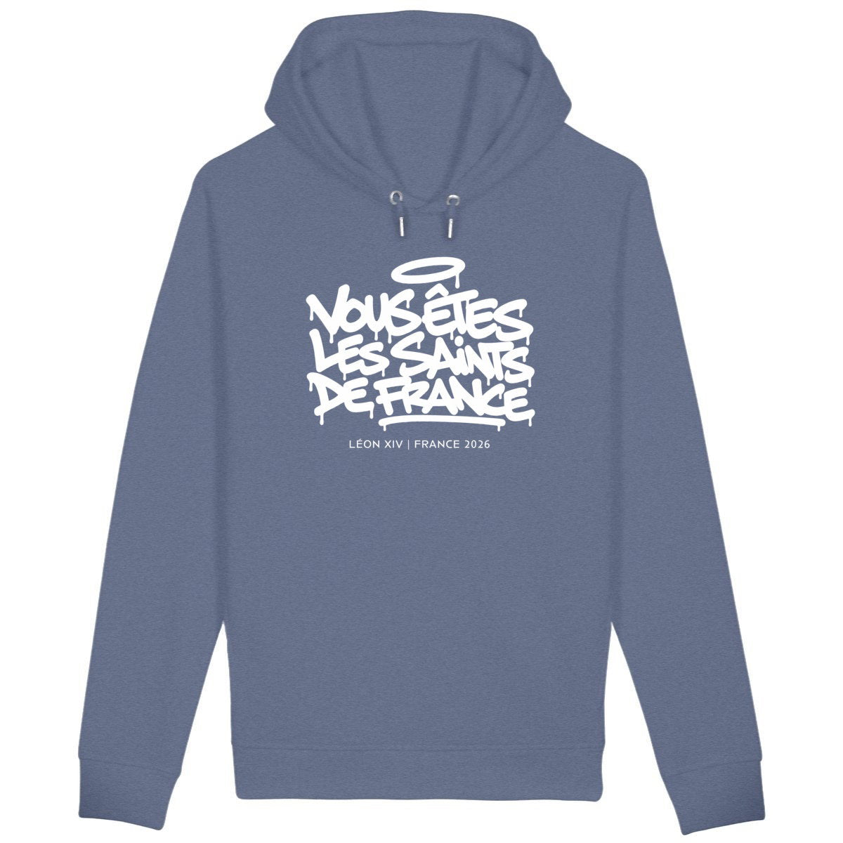 Léon XIV : "Vous êtes les saints de France" - Sweat à capuche - face_bleuindigo