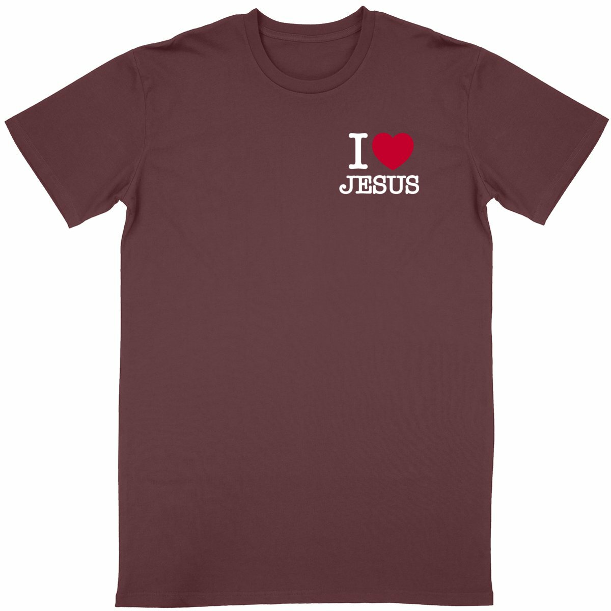 I Love Jesus - T-shirt discret - face_bordeaux