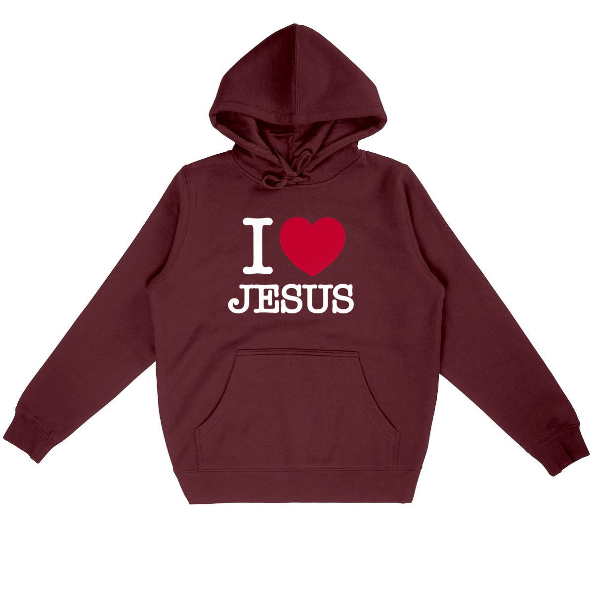 I Love Jesus - Sweat à capuche - face_bordeaux