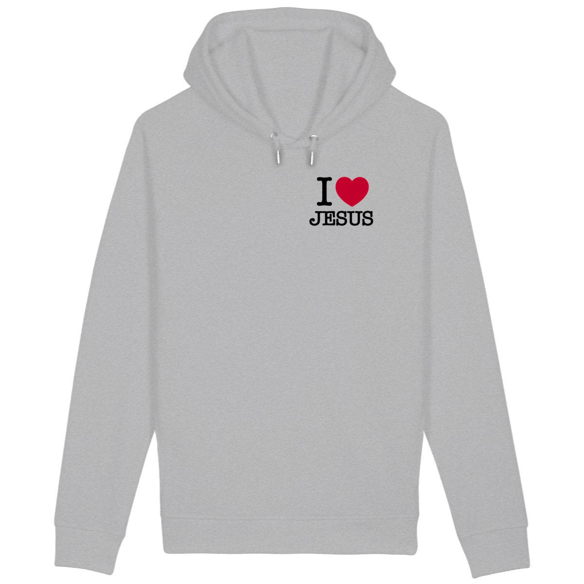 I Love Jesus - Sweat à capuche - face_gris