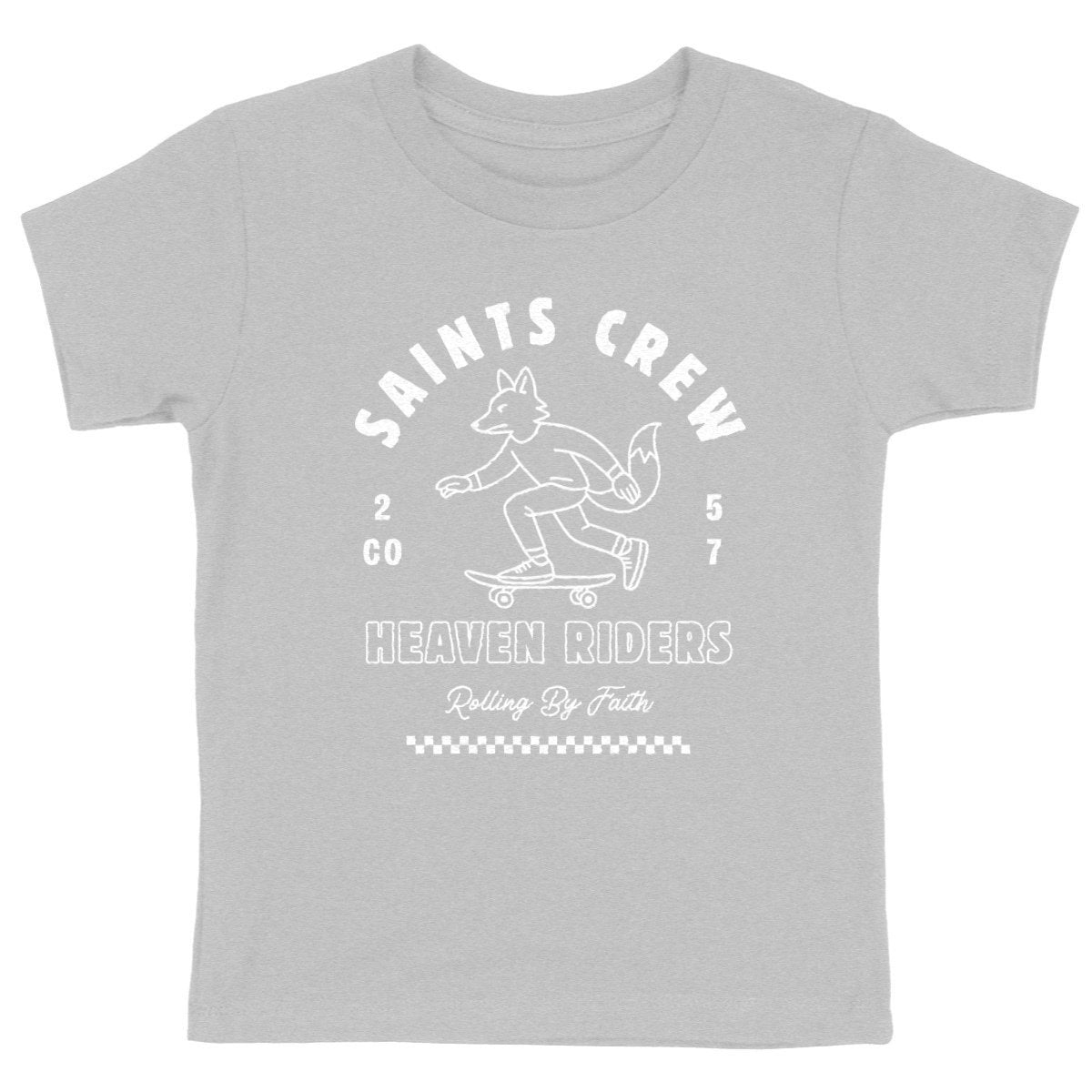 Saints crew - T-shirt coton bio - face_gris