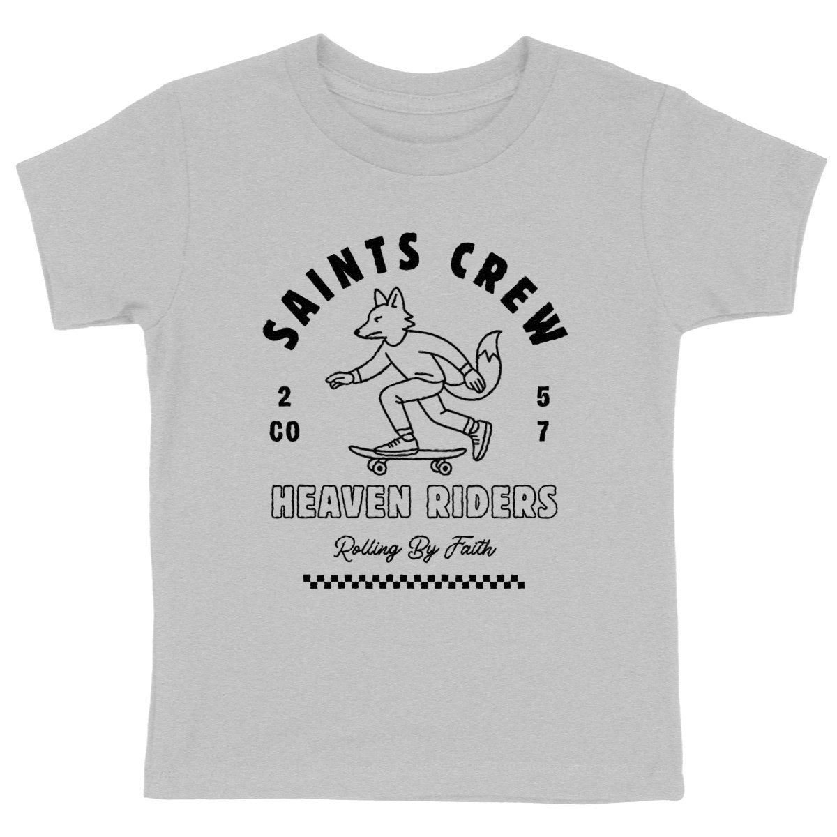 Saints crew - T-shirt coton bio - face_gris