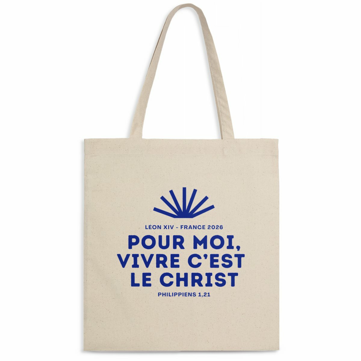 Totebag Pape Léon XIV "Pour moi, vivre c'est le Christ" - face_naturel