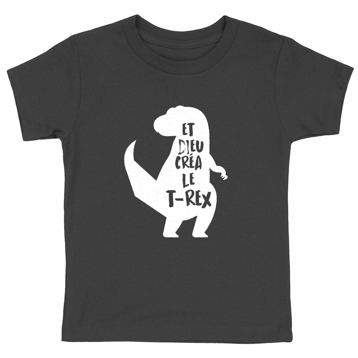 T-shirt enfant - Et Dieu créa le T-rex - face_noir