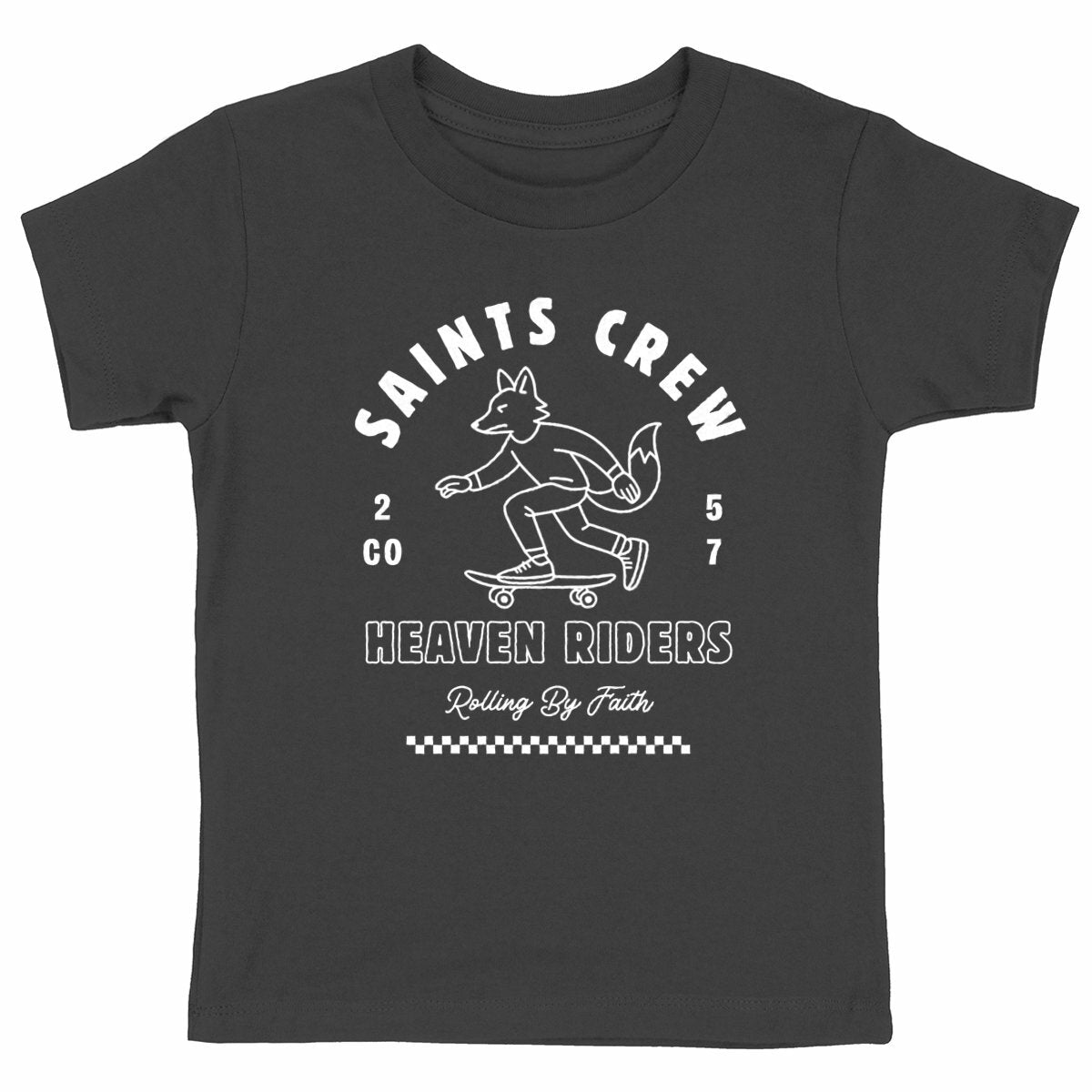 Saints crew - T-shirt coton bio - face_noir