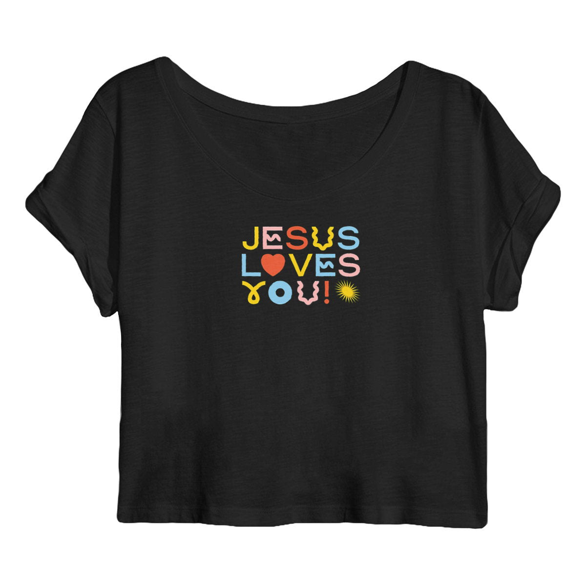 Jesus Loves You - Croptop - face_noir