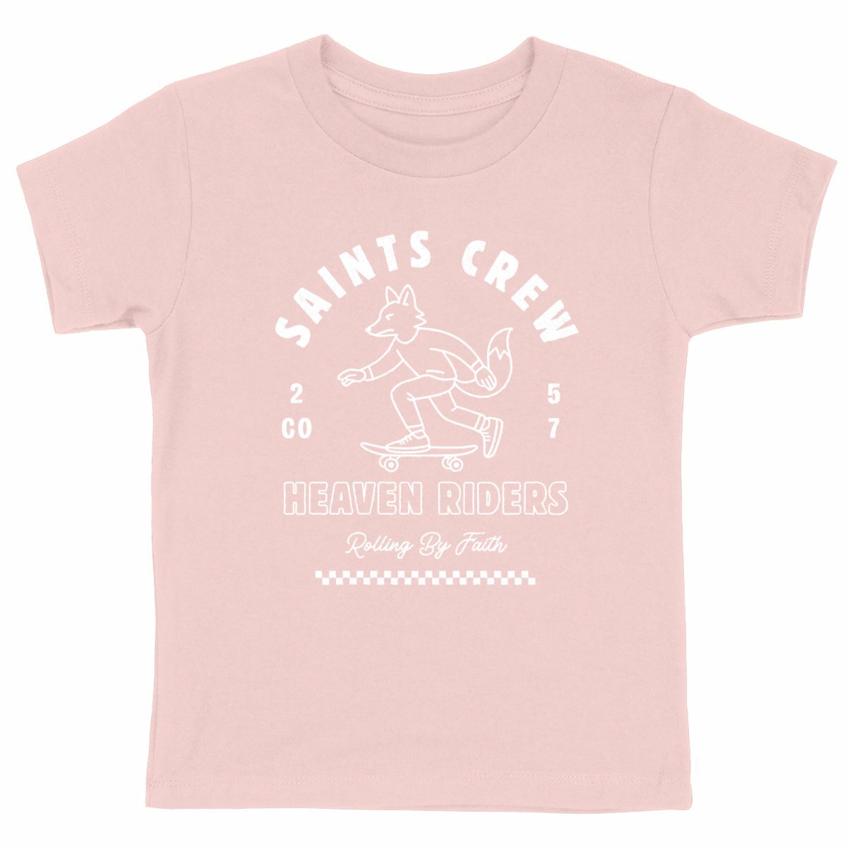 Saints crew - T-shirt coton bio - face_rose