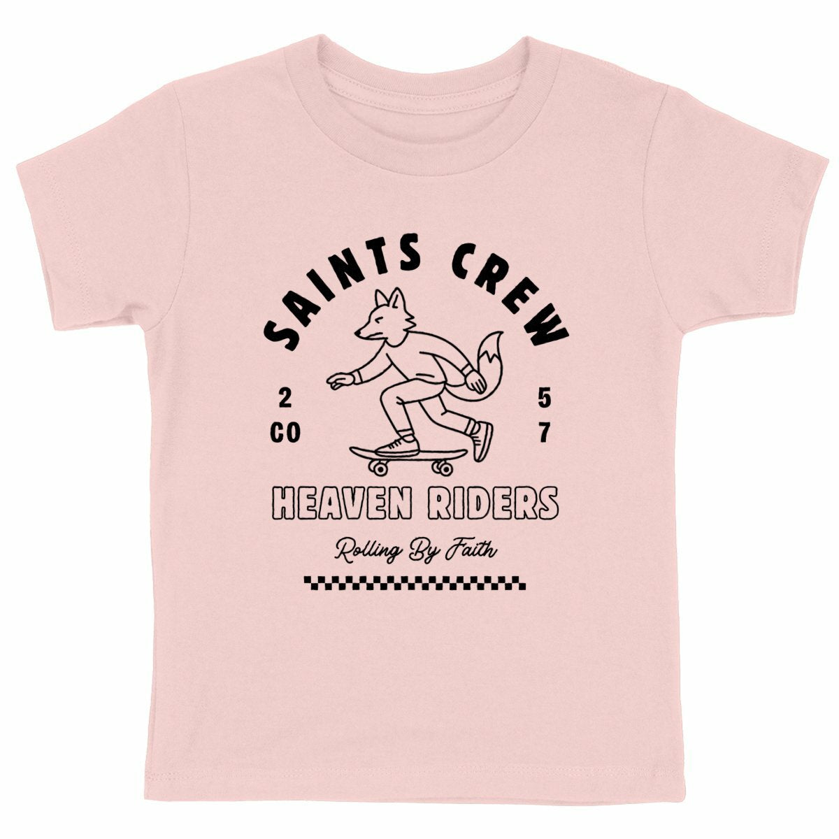 Saints crew - T-shirt coton bio - face_rose