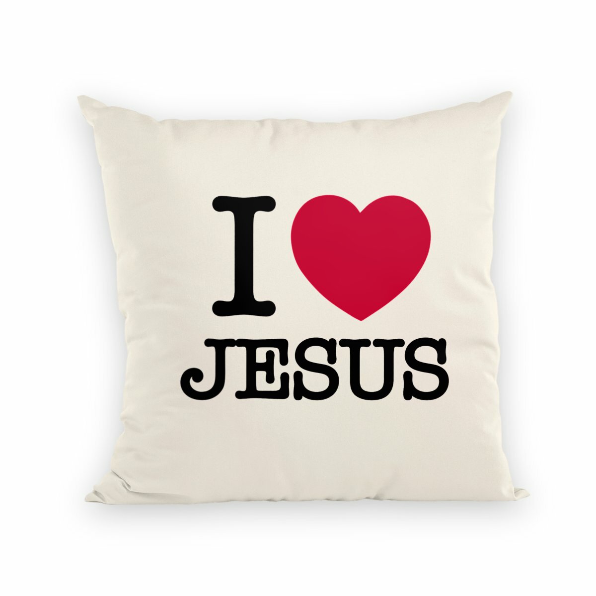 I Love Jesus - Coussin et housse - recto_naturel