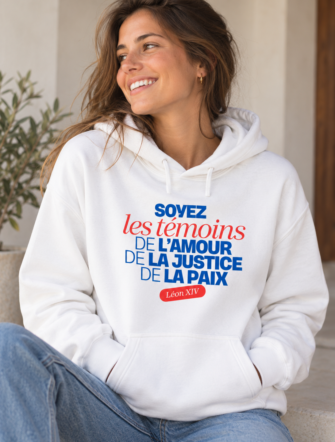 Sweat à capuche léger Pape Léon XIV "Soyez des témoins !"