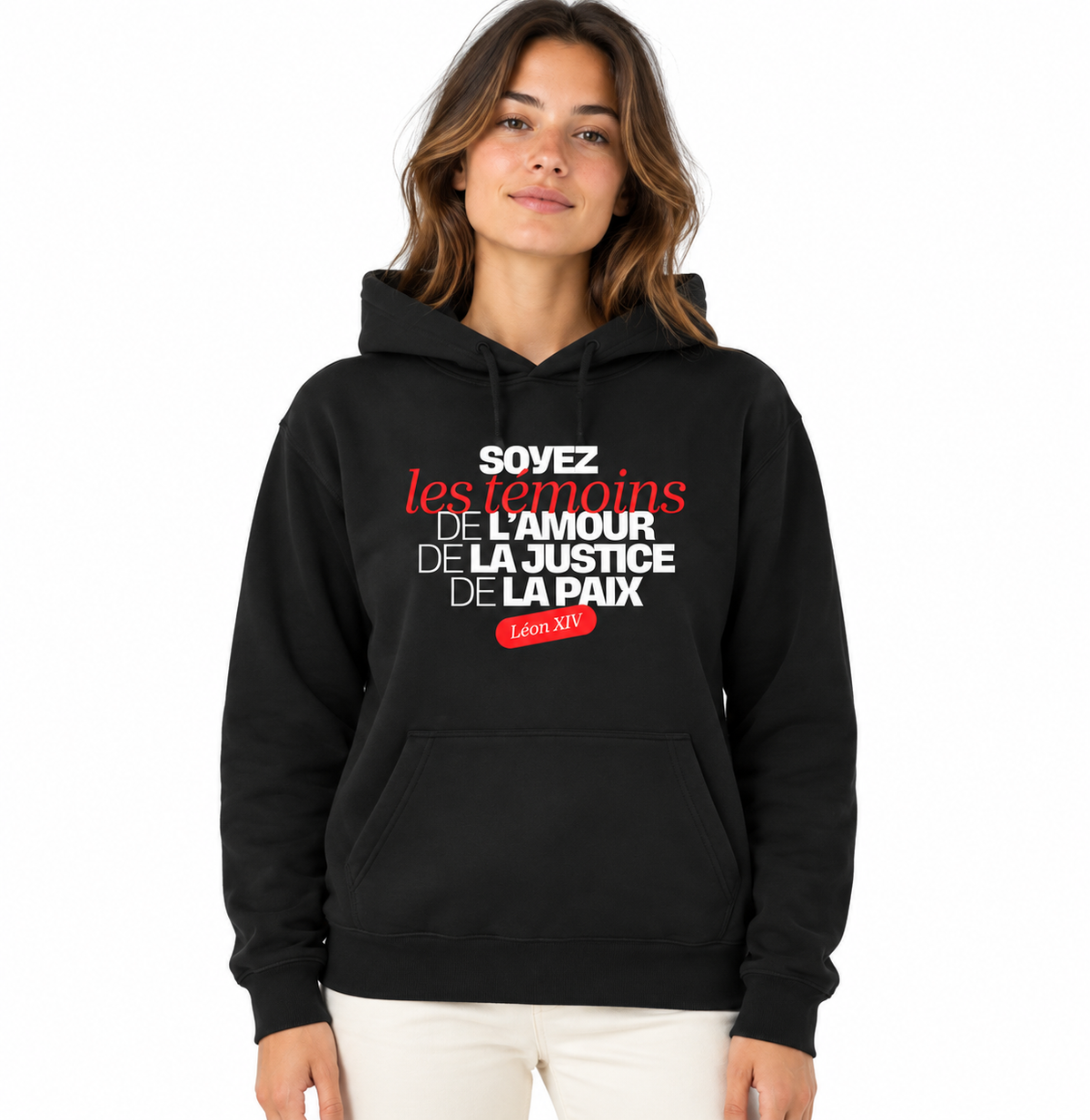 Sweat à capuche léger Pape Léon XIV "Soyez des témoins !"