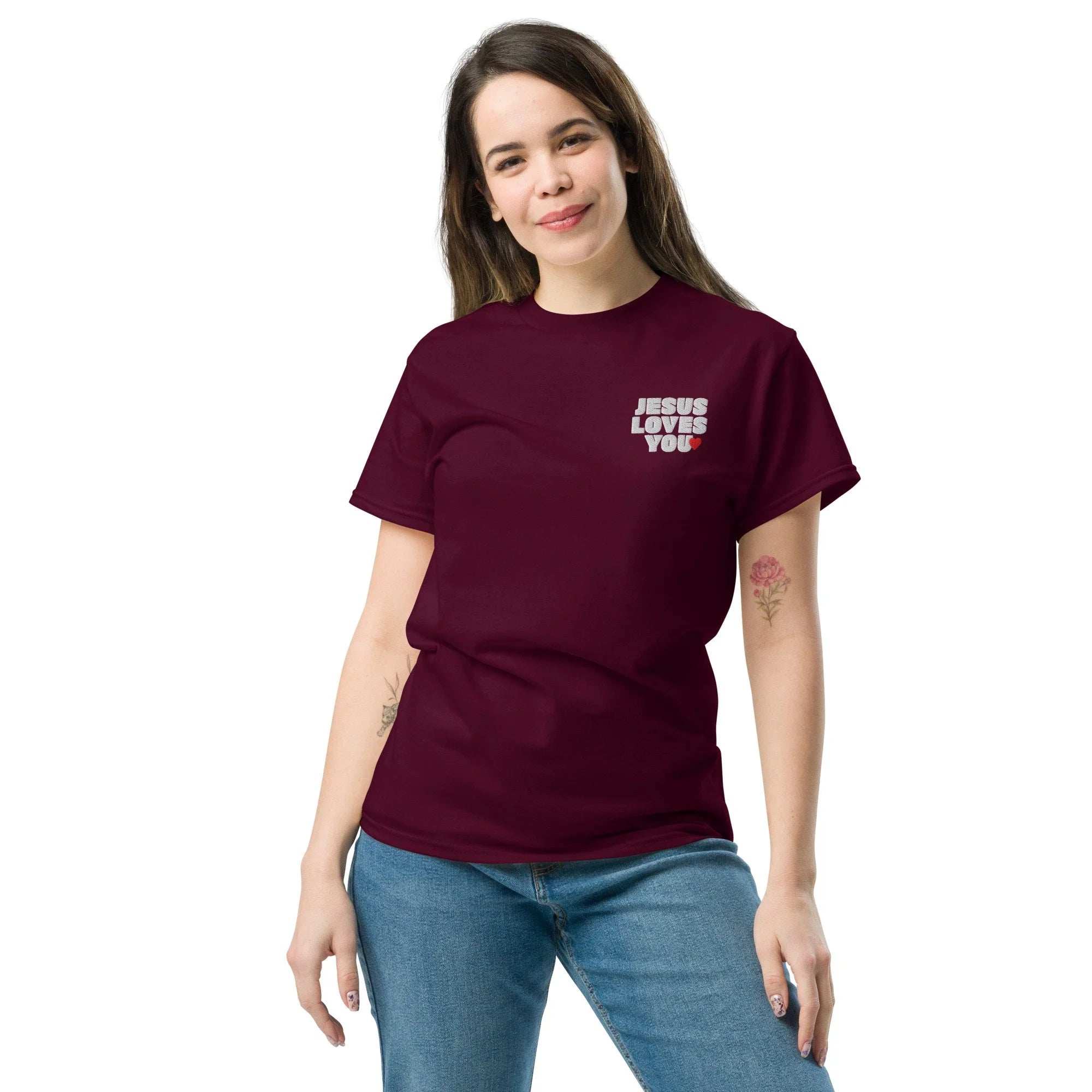T-shirt brodé Jesus Loves You