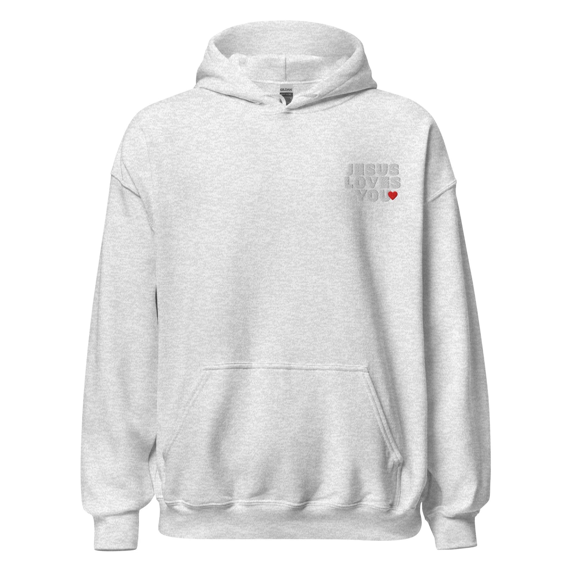 Sweat à capuche brodé Jesus Loves You
