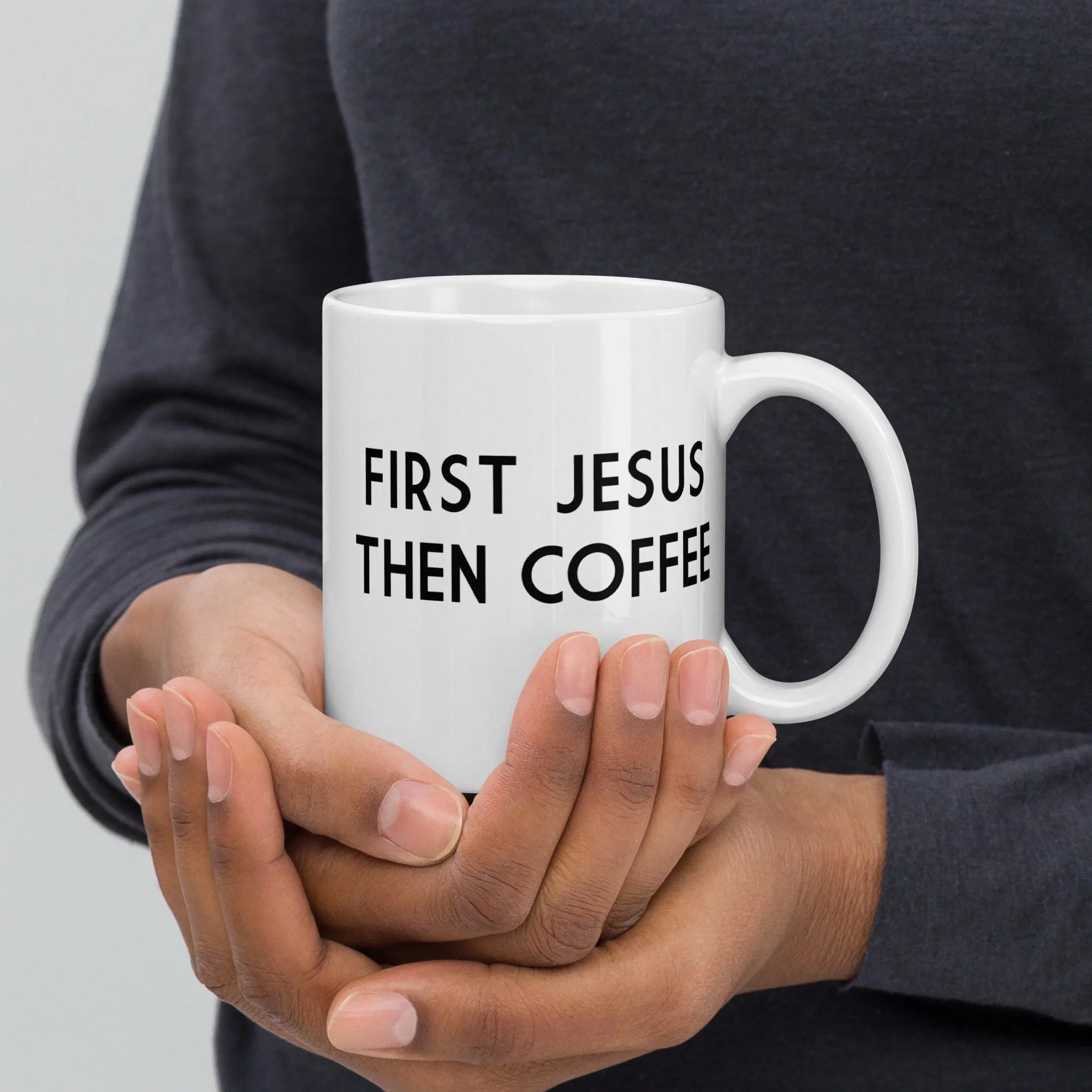 Mug First Jesus, Then coffee