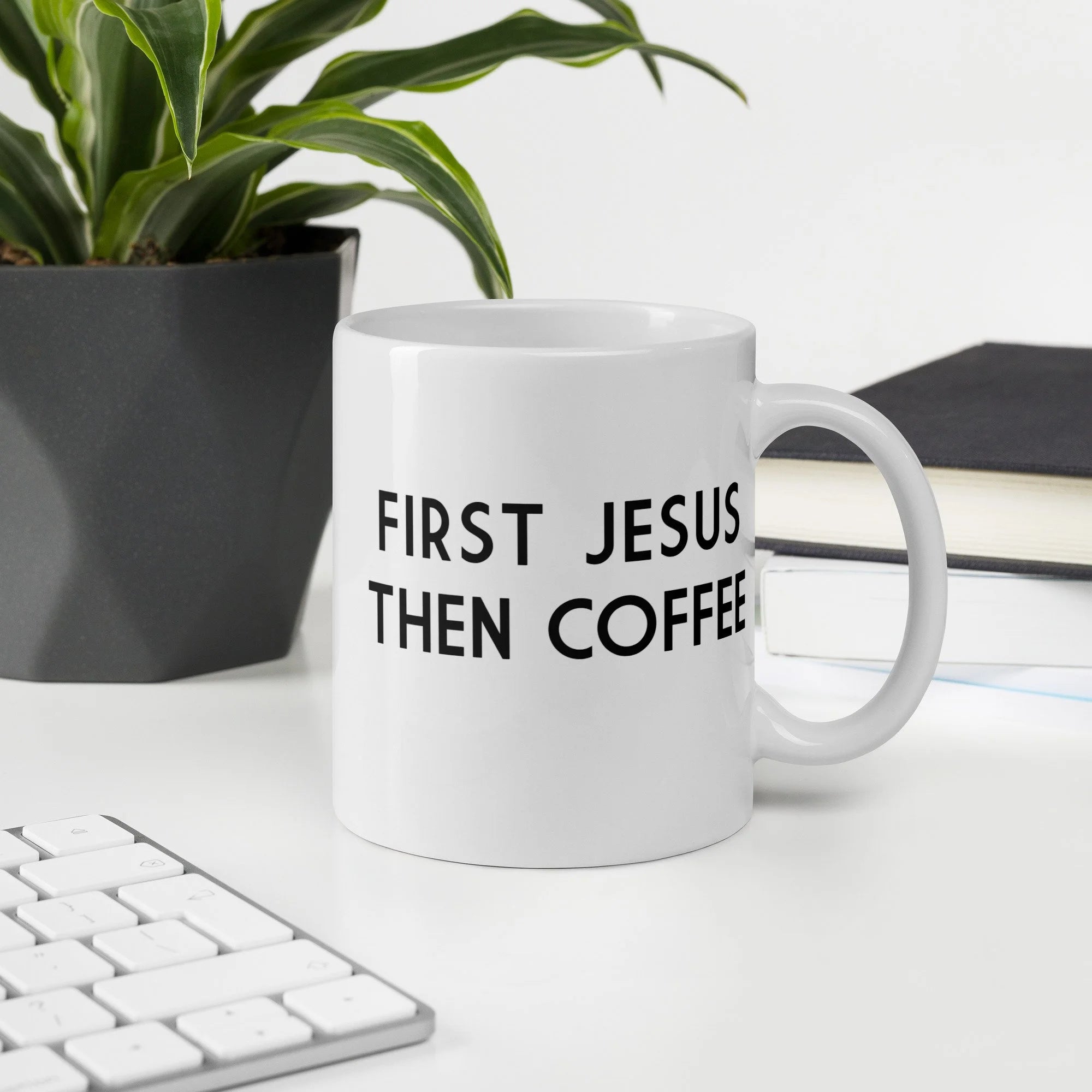 Mug First Jesus, Then coffee